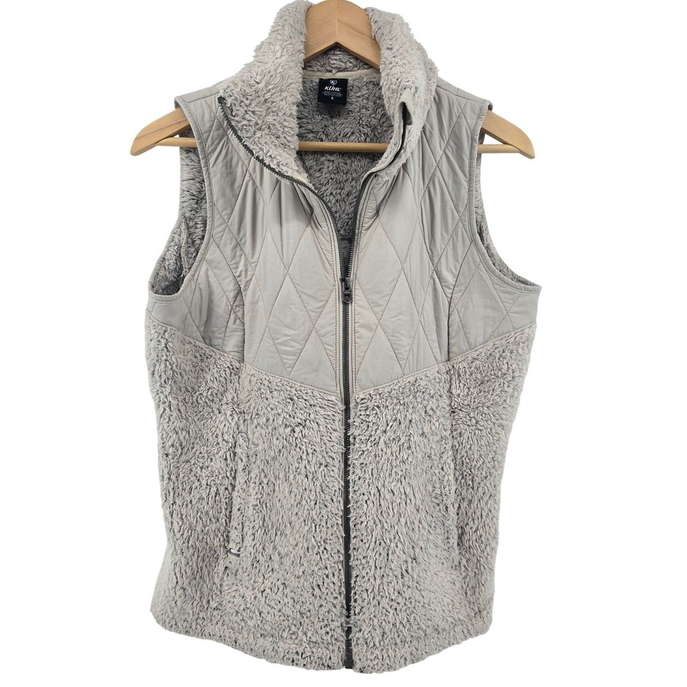 KUHL Vest Womens S Flight Stone Gray Quilted Fleece Full Zip 4443 EUC